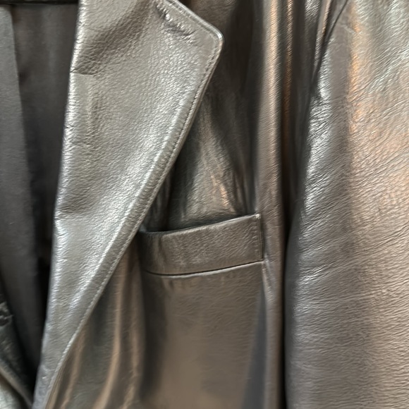 Marc New York Button Down 100% Leather Jacket Black Size L - Picture 3 of 10